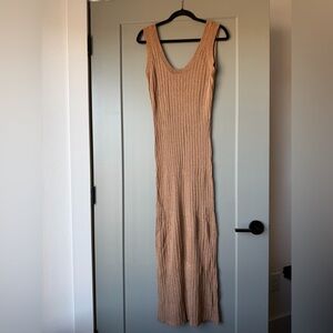 Posse Tan Ribbed Maxi Dress